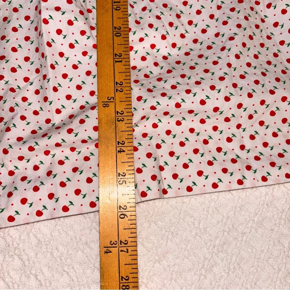Cherry print shadow embroidered sleeveless dress back to school picnic summer